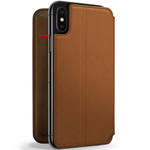 Étui de téléphone portefeuille SurfacePad pour iPhone Xr Brun Marron Twelve South