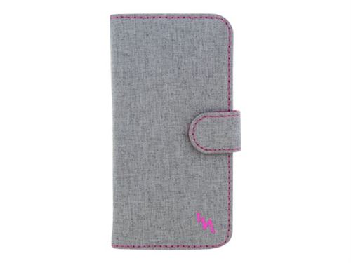 T'nB TWIN UNIVERSAL FOLIO S - Protection à rabat pour téléphone portable - polyester - gris, rose