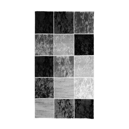 SUBWAY CUBE Tapis de salon en polypropylene - 80x150 cm - Noir