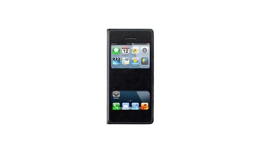 Coque Avec Rabat + 3 Films Apple Iphone 5 le Claptouch Noir