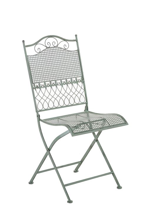 Chaise de jardin kiran en fer forg&eacute; , vert antique