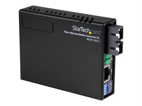 StarTech.com Multi-Mode (MM) SC Fiber Media Converter for 10/100Mbps Networks, Standalone Ethernet to SC MM Fiber Media Converter, 1310nm, 2km - TAA