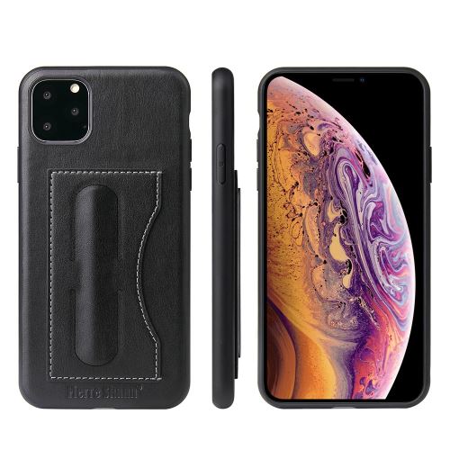 Etui en PU avec béquille et porte-carte noir pour votre Apple iPhone XR (2019) 6.1 pouces