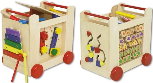 Beeboo - chariot d'activites en bois - jouet d'eveil