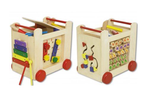 Beeboo - chariot d'activites en bois - jouet d'eveil