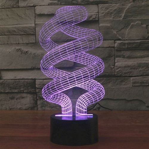 Lampe de Décoration 3D Spirale Ampoules LED 7 Couleurs Tactile USB 5V - YONIS