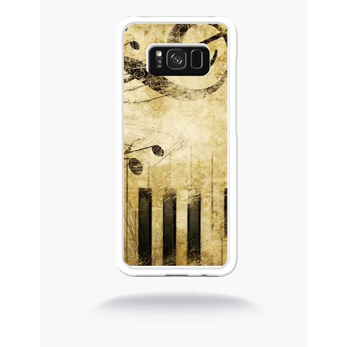 Coque Piano Note Musique Compatible Samsung S8 Bord Transparent