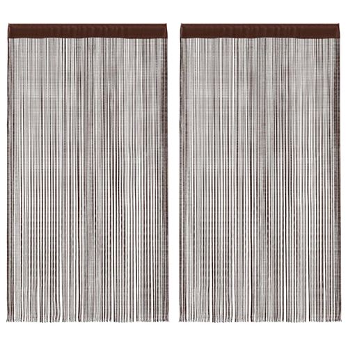 vidaXL Rideau en fils 2 pcs 140 x 250 cm Marron