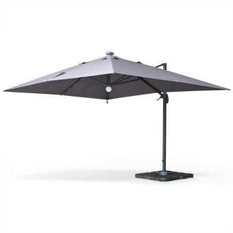 30 Sur Parasol Deporte Solaire Led 3x4m Luce Gris Haut De Gamme