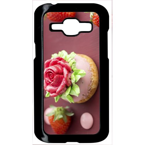 Coque Choux Cup Cake Fraise Rose Compatible Samsung Galaxy J1 Transparent