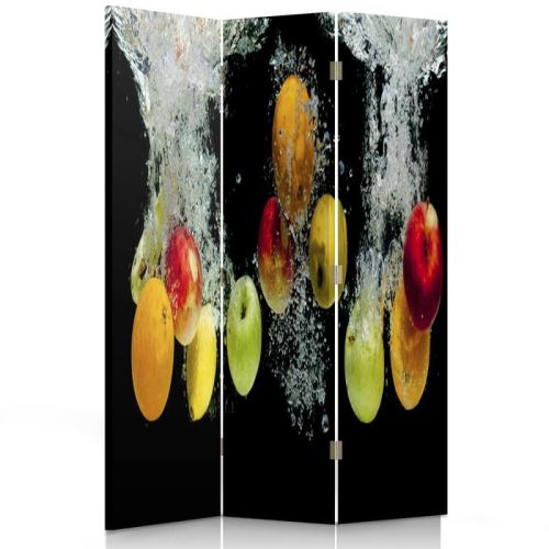 Feeby Paravent d'intérieur 3 panneaux Ecran décoratif une face imprimée, Pommes Eau 110x180 cm