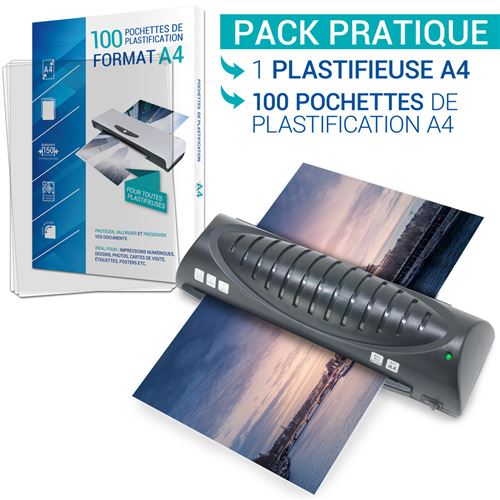 Plastifieuse A4 Avec 100 Pochettes A4