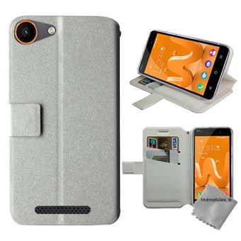 Housse Etui Coque Pochette Portefeuille Pour Wiko Jerry - BLANC - Coque