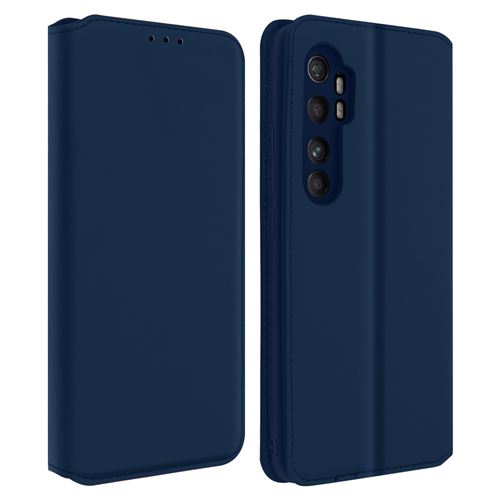 Avizar Étui Pour Xiaomi Mi Note 10 Lite Clapet Portefeuille Fonction Stand Bleu