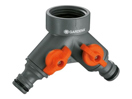 Gardena - Connecteur de robinetterie double - adapté pour robinets de 26,5 mm