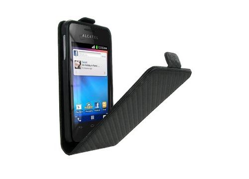Etui Aspect Carbone Noir T-Pop Alcatel OT-4010