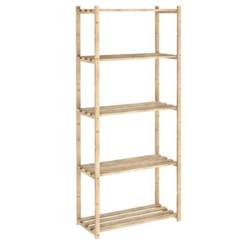 Etagère 5 tablettes à lattes 171x65x30cm Astigarraga nc-5-30