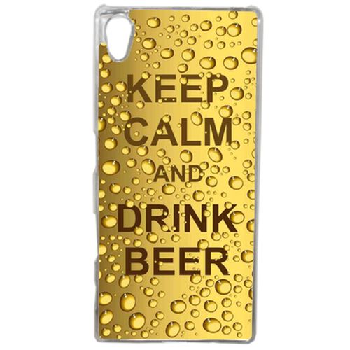 Coque Keep Calm Biere Bulle Compatible Sony Xperia Z5 Transparent