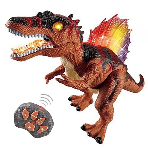 Dinosaure télécommandé avec son et lumière,jouet pour enfants - Marron