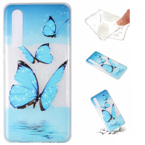 Coque en TPU configuration papillon bleu pour votre Huawei P30