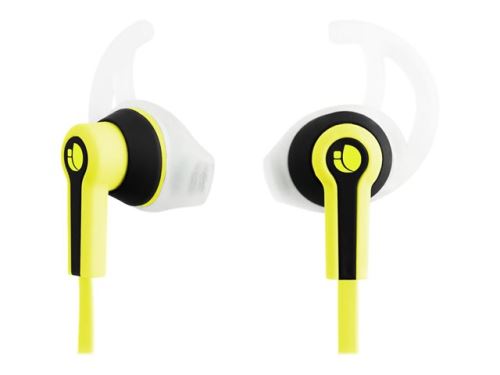 NGS Racer - In-ear hoofdtelefoons met micro - inwendig - bevestiging over het oor - met bekabeling - 3,5 mm-stekker - geel