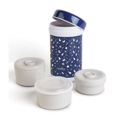 Nuvita Boîte thermique en acier inoxydable avec 3 récipients Internes 1200 ml