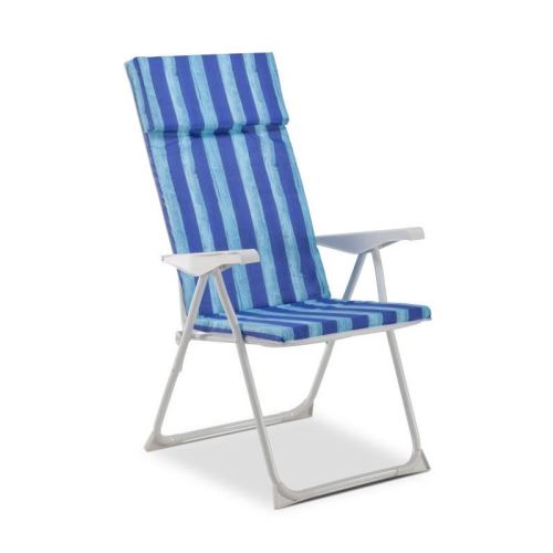 EREDU Fauteuil de camping - 5 positions - Bleu
