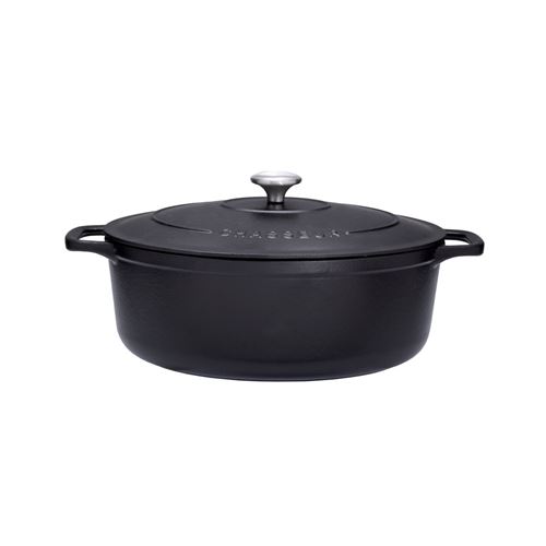 Chasseur Noir Cocotte Ovale 29 Cm Interieur - Invicta - Fonte Émaillée