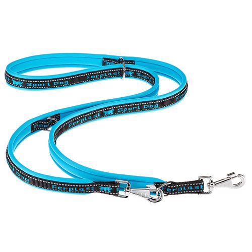 Ferplast Laisse pour le dressage de chiens SPORT DOG MATIC GA20/200, mousqueton innovant avec mécanisme magnétique, poignée rembourrée, coutures réflechissantes, 20 mm x L 200 cm bleu