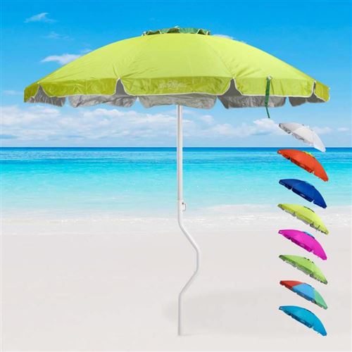 GiraFacile - Parasol de plage léger visser protection uv GiraFacile 200 cm Ermes, Couleur: Vert