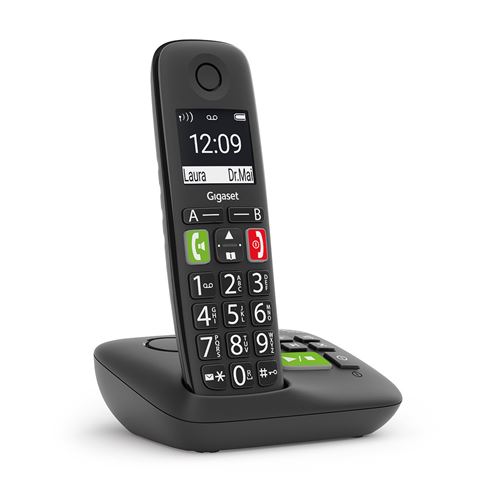 Gigaset E290A - Téléphone sans fil - système de répondeur avec ID d appelant - ECO DECT\GAP - noir