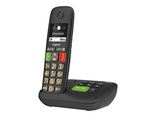 Gigaset E290A - Snoerloze telefoon - antwoordsysteem met nummerherkenning - ECO DECTGAP - zwart