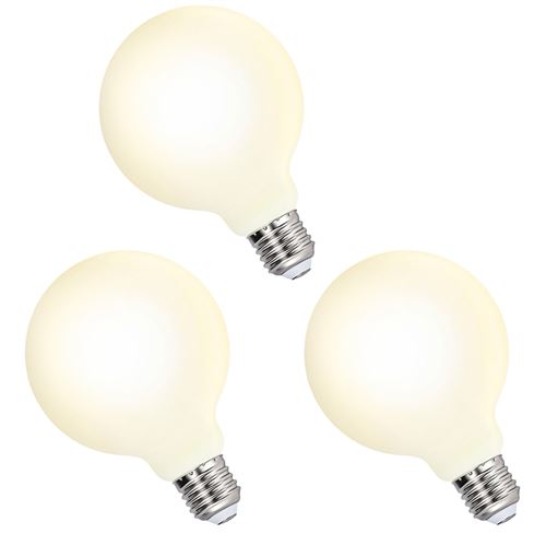 Grosse Lampes Ampoules a Globe Edison Décorative LED E27 G95 6W Blanc Chaud 3000K LED pour Lampe Suspension Suspendue, Remplace Ampoule Incandescente 60W, Lot de 3 de Enuotek