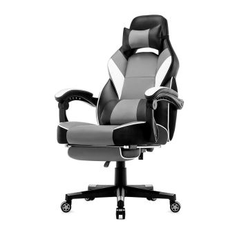 Chaise De Bureau Gaming En Similicuir Intimate Wm Heart Fauteuil Racing Inclinable Siege Ergonomique Pivotant Dossier Haut Gris Achat Prix Fnac