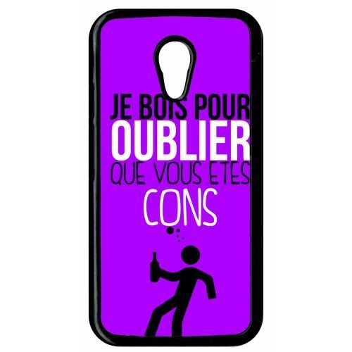 Coque je bois pour oublier que vous etes con 7 compatible motorola moto g2 transparent