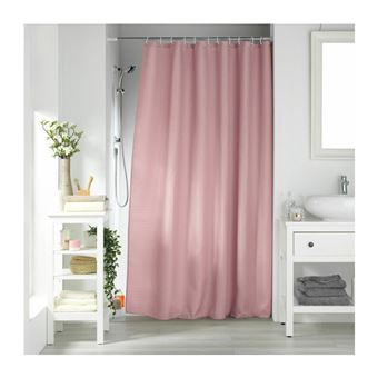 Rideau de Douche avec Crochets 180 x 200 cm Quartz Rose Poudre - Jacquard - 1