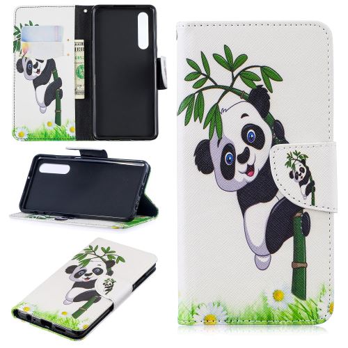 Etui en PU impression de motifs avec fentes pour cartes beau panda pour votre Huawei P30