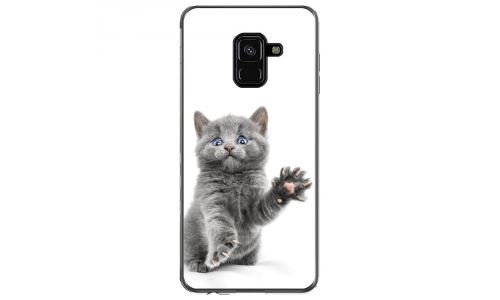 Coque souple pour Samsung Galaxy A8 2018 avec impression Motifs chat yeux bleus