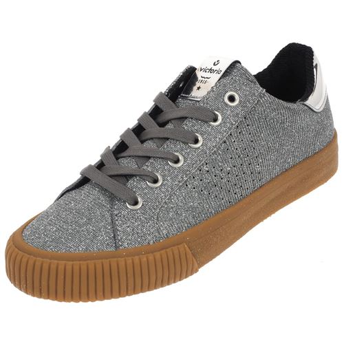 Chaussures basses toile Victoria Mariett argent strass Gris taille : 40 réf : 75411