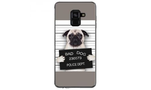 Coque souple pour Samsung Galaxy A8 2018 avec impression Motifs bulldog prisonnier