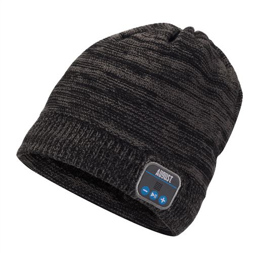 Bonnet Écouteurs Bluetooth Gris Homme Femme Sans Fil Connecté – August EPA20 – Micro Batterie Sport