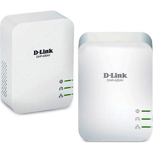 D-Link PowerLine AV2 600 Gigabit Starter Kit DHP-601AV - Bridge - GigE, HomePlug AV (HPAV) - aansluitbaar aan muur (pak van 2)