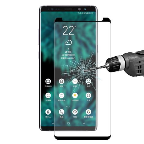 Protecteur écran en verre trempé 026mm 9H 3D courbe pleine noir pour votre Samsung Galaxy Note 9