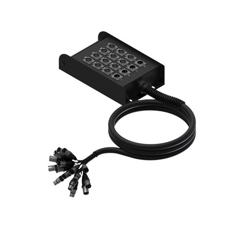 Procab MSB12.4 boîtier de scène 12 x XLR femelle & 4 x XLR mâle (30 mètres)