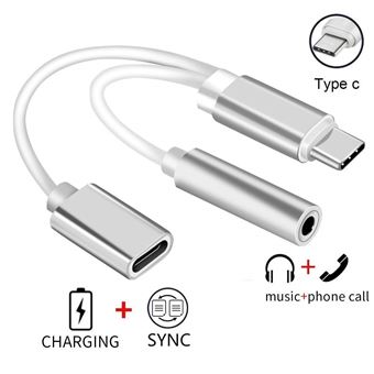 USB C Charge & Music – Adaptateur 2 en 1 prise jack casque audio
