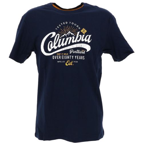 Tee shirt manches courtes Columbia Leathan trail navy mc tee Bleu taille : S réf : 18104