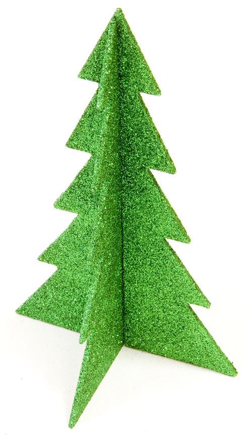 Décoration sapin de Noël pailleté coloris Vert Foncé