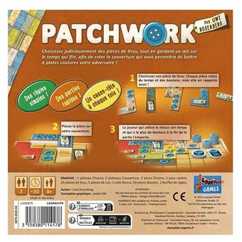 Jeu de cartes Asmodee Patchwork