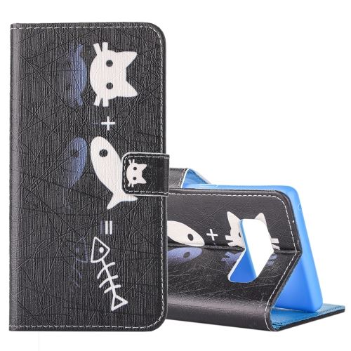 Galaxy Note 8 Housse Etui Cuir PU Poisson Chat ALS52303