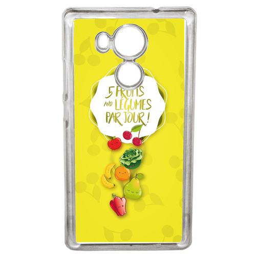 Coque 5 Fruits Et Legumes Fond Jaune Compatible Mate 8 Transparent